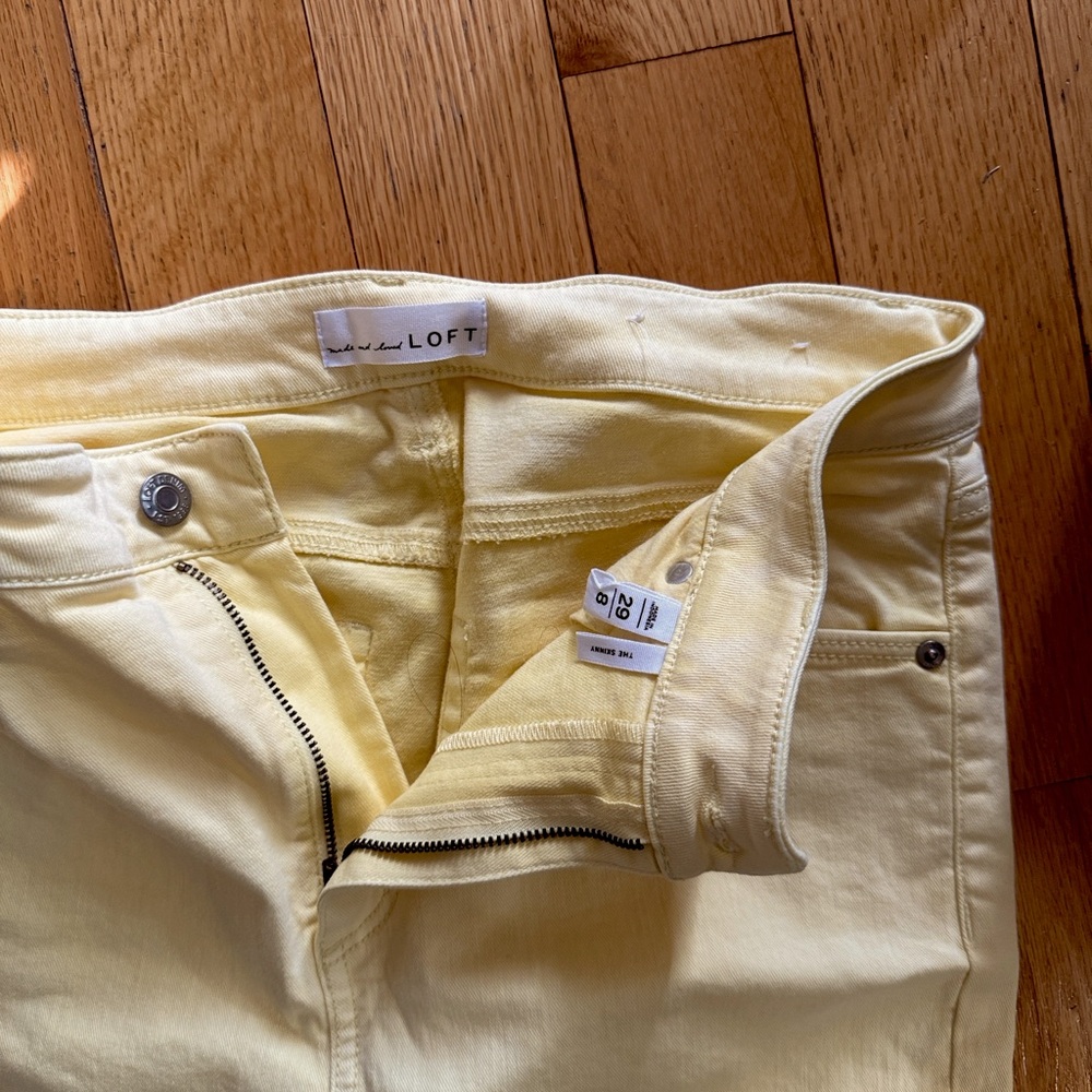 LOFT Light Yellow Skinny Jeans